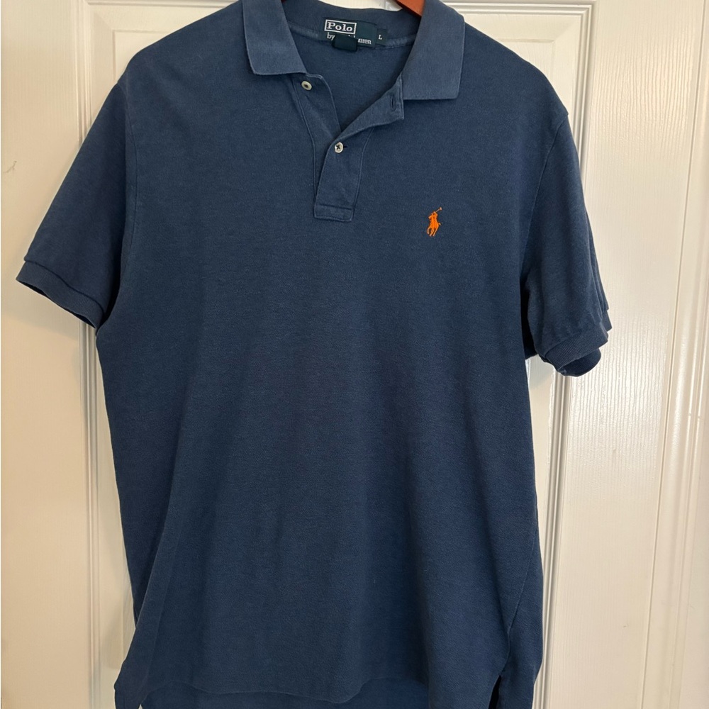 Ralph Lauren Navy Polo with Orange Pony